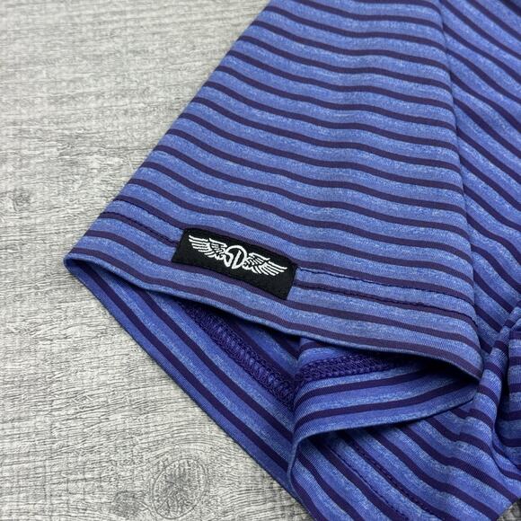 Straight Down Performance Polo Men’s Sz L Querencia Logo Golf Preppy Blue Purple - Picture 6 of 9